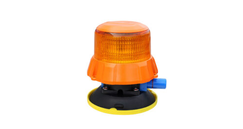 BASE6 MINELUX Beacon, Vacuum Mount, Amber LED / Amber Lens, Medium Height,